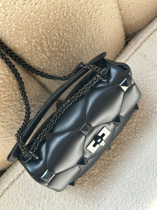 Valentino Garavani Roman Stud The Shoulder Noir