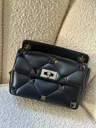 Valentino Garavani Roman Stud The Shoulder Noir