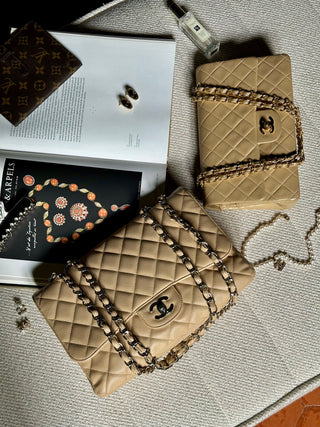 Chanel Timeless Jumbo Beige Caviar