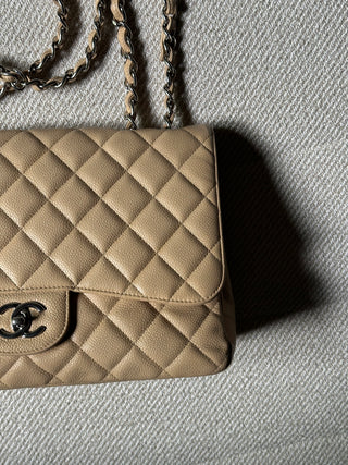 Chanel Timeless Jumbo Beige Caviar