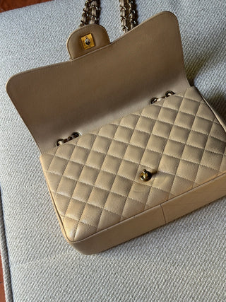 Chanel Timeless Jumbo Beige Caviar