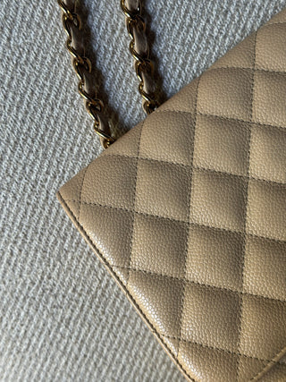 Chanel Timeless Jumbo Beige Caviar