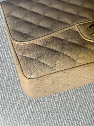 Chanel Timeless Jumbo Beige Caviar