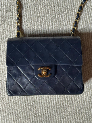 Chanel Timeless Mini Square Vintage Bleu Marine