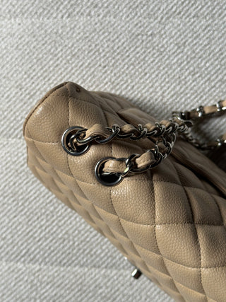 Chanel Timeless Jumbo Beige Caviar
