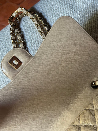 Chanel Timeless Jumbo Beige Caviar