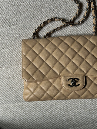 Chanel Timeless Jumbo Beige Caviar