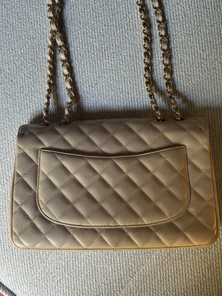 Chanel Timeless Jumbo Beige Caviar