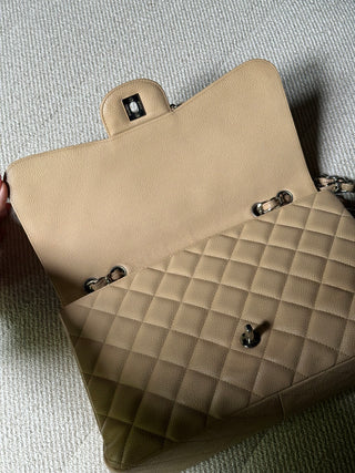 Chanel Timeless Jumbo Beige Caviar