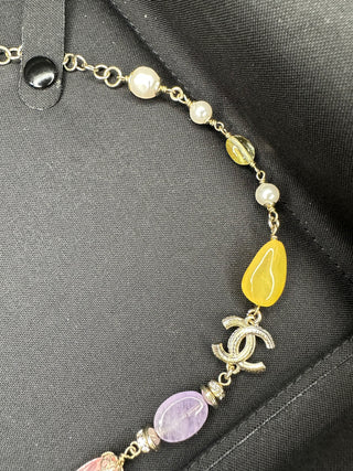 Chanel collier pierres colorées