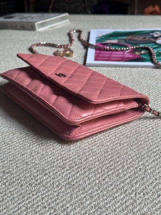 Chanel Wallet On Chain Rose
