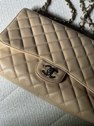 Chanel Timeless Jumbo Beige Caviar