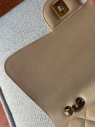 Chanel Timeless Jumbo Beige Caviar
