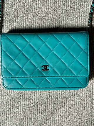 Chanel Wallet On Chain bleu