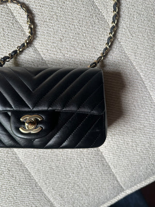 Chanel Timeless Mini Rectangle Chevron Noir