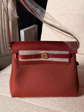 Hermès Herbag ZIP 20 Retourné Rouge H