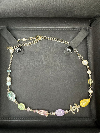 Chanel collier pierres colorées