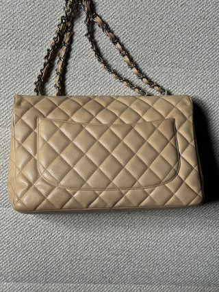 Chanel Timeless Jumbo Beige Caviar