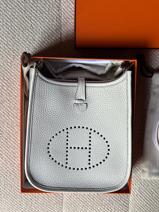 Hermès Mini Evelyne Blanc