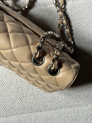 Chanel Timeless Jumbo Beige Caviar