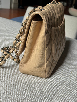 Chanel Timeless Jumbo Beige Caviar