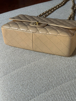 Chanel Timeless Jumbo Beige Caviar