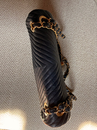 Chanel Mini Rectangle Chevron Bleu