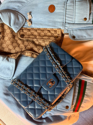 Chanel Timeless Jumbo Bleu Canard