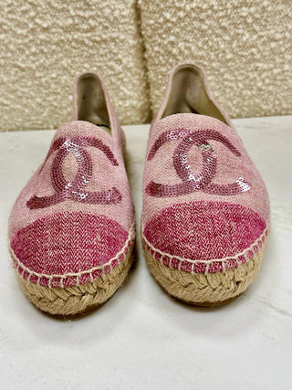 Espadrille en toile Chanel Rose