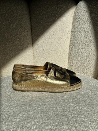 Espadrille en toile Chanel doré